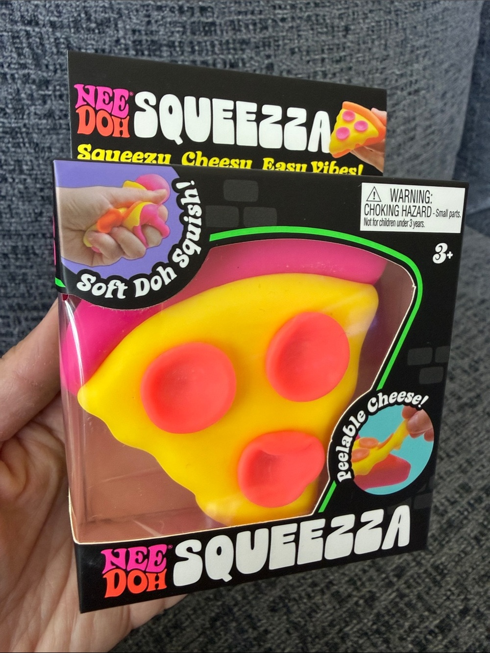 Nee Doh Squeeza Yellow & Pink Pizza Squeeze Toy